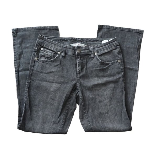 Tommy Hilfiger Black Jeans Womens Size 6 Stretch Denim Boot Cut Low Rise - Picture 6 of 11